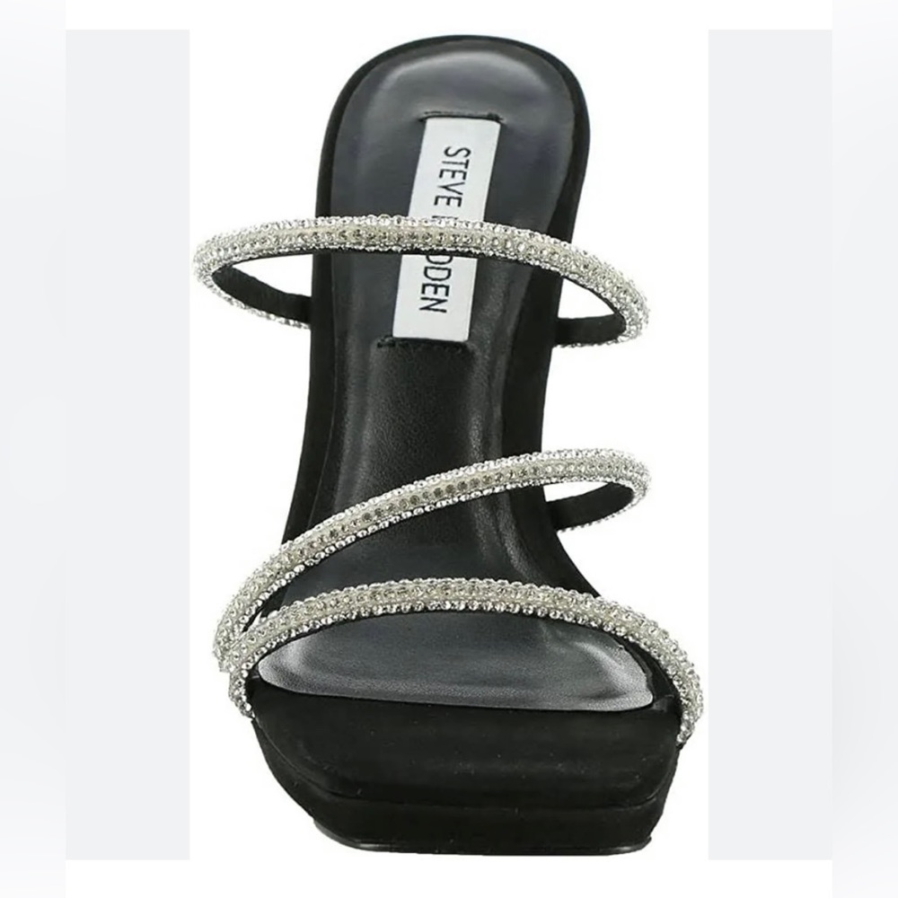 Steve Madden Women’s Libbie Black Rhinestone Sandal size 8.5
